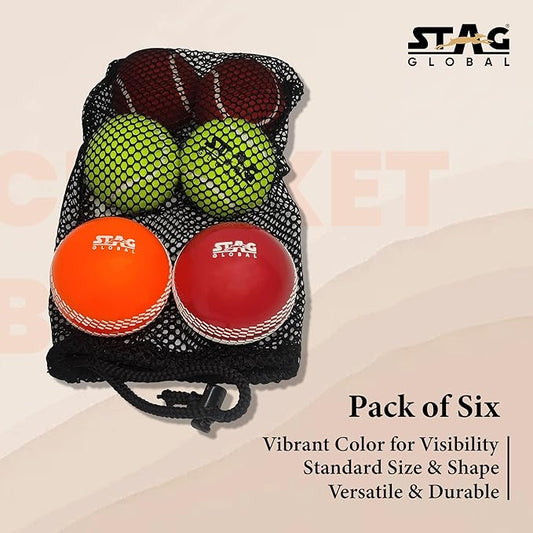STAG GLOBAL Cricket, Tennis Balls | Crafted w PVC and Felt Material | Ensuring Durabilty and Performance