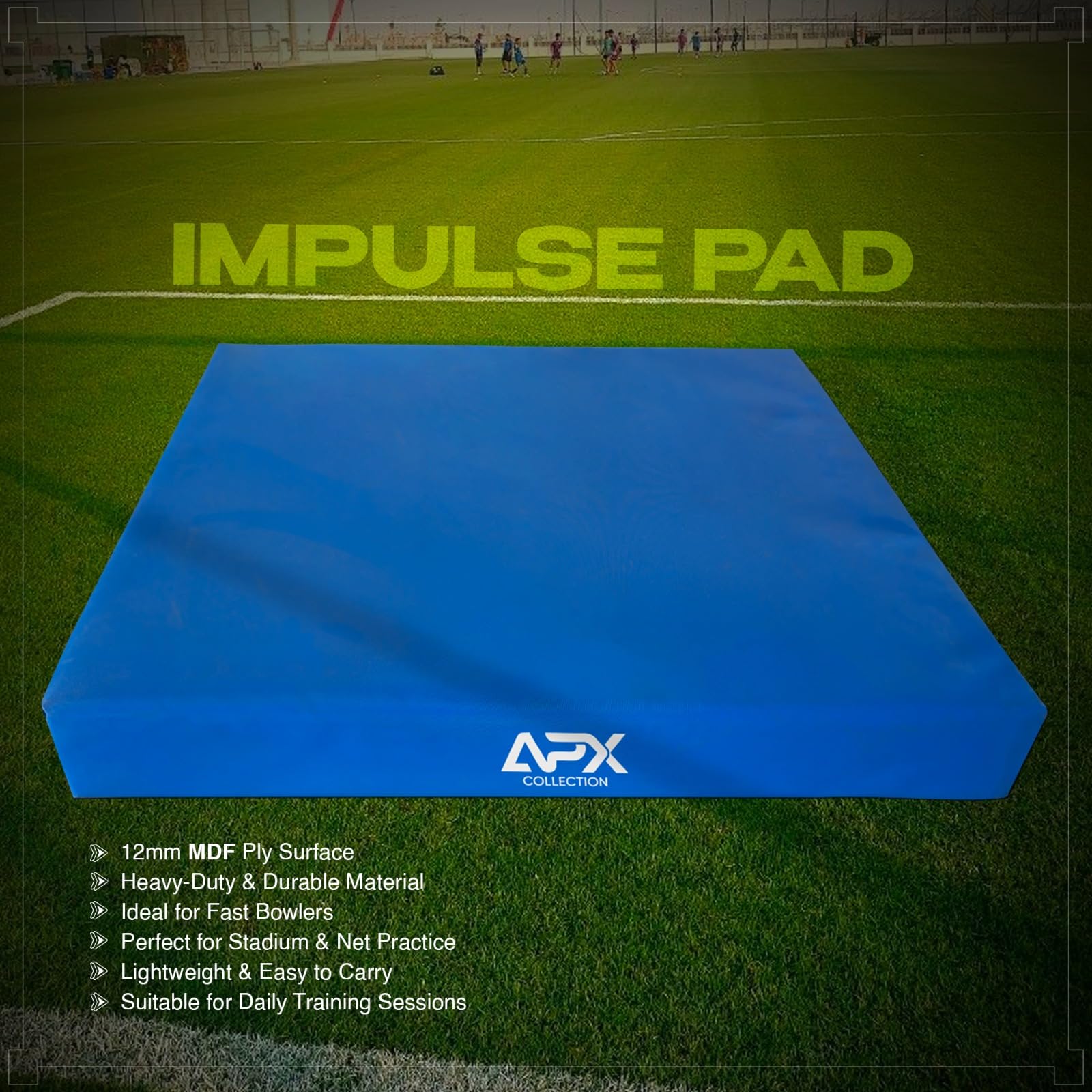 Stag Global - APX Impulse Cricket Bowling Pad | Heavy-Duty Training Board | Ideal for Fast Bowlers | Durable Practice Mat for Stadium Net Sessions & Daily Cricket Training