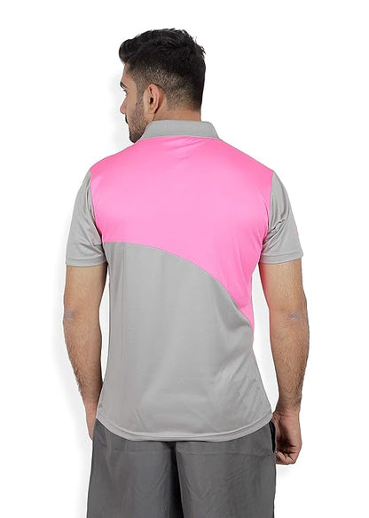 Stag Men's Solid Regular Fit T-Shirt (Model: Aim (Black/Green and Light Grey/ Pink)