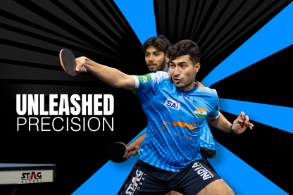 STAG GLOBAL Team India Sports Jersey for Men & Women | Peach Mesh Fabric | 4-Way Stretch | Breathable Athletic T-Shirt | Black & Sky  Blue
