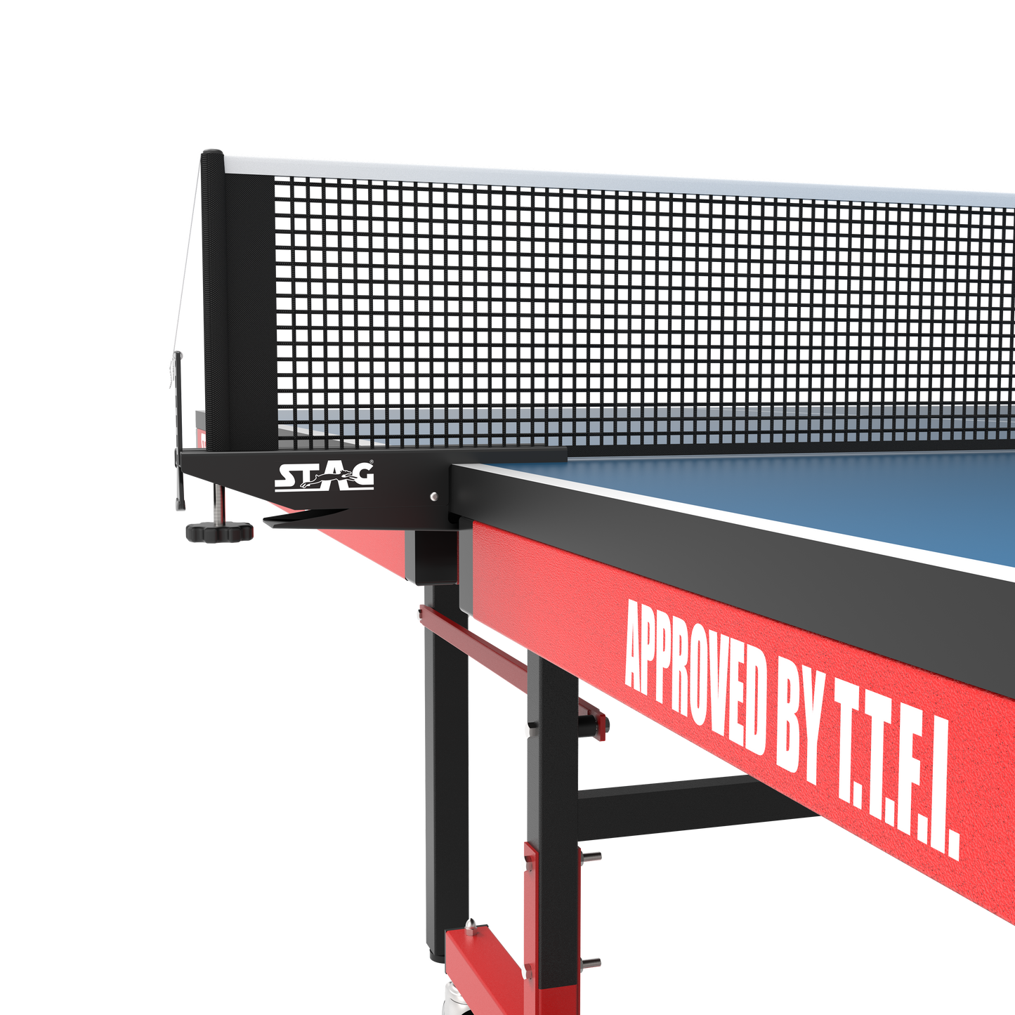 STAG GLOBAL Deluxe 1000 DX Table Tennis Table | 25mm Blue Top with 2 TT Rackets | 6 Balls | 1 Table Cover & Clamp Net