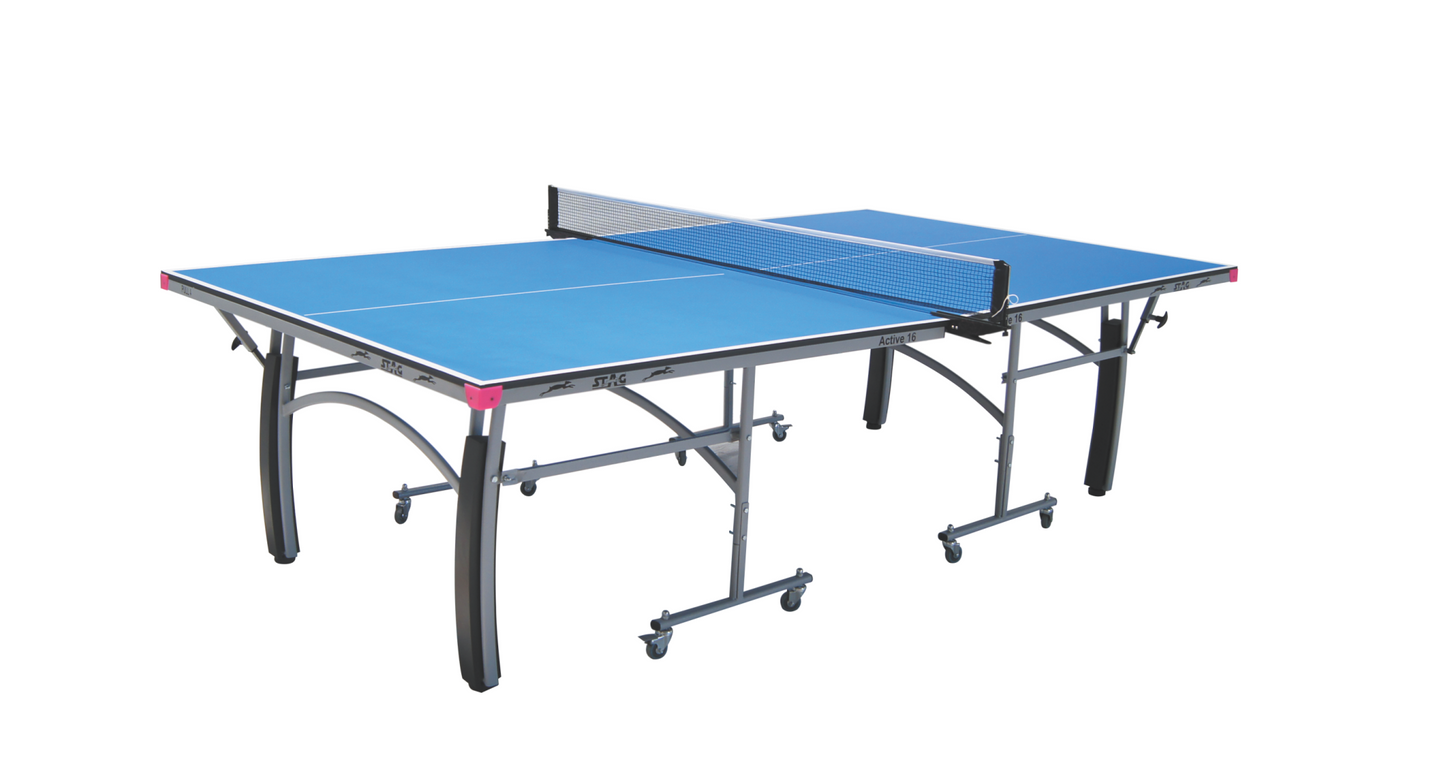 STAG GLOBAL Active Series Table Tennis Table With 2 Racket, 6 Balls, Clamp Net, 1 Cover