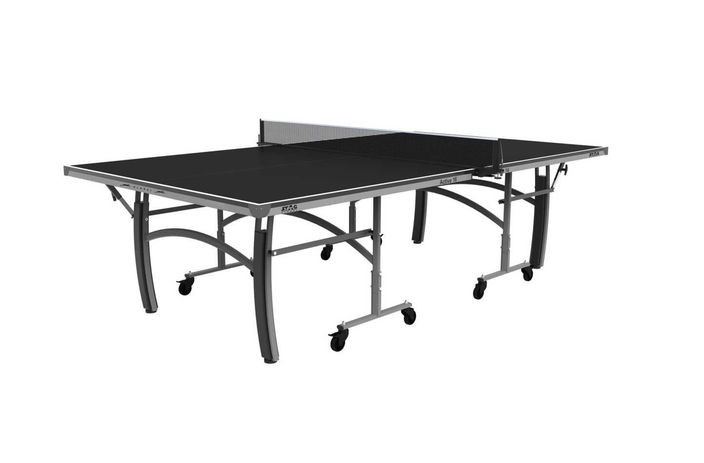 STAG GLOBAL Active Series Table Tennis Table With 2 Racket, 6 Balls, Clamp Net, 1 Cover