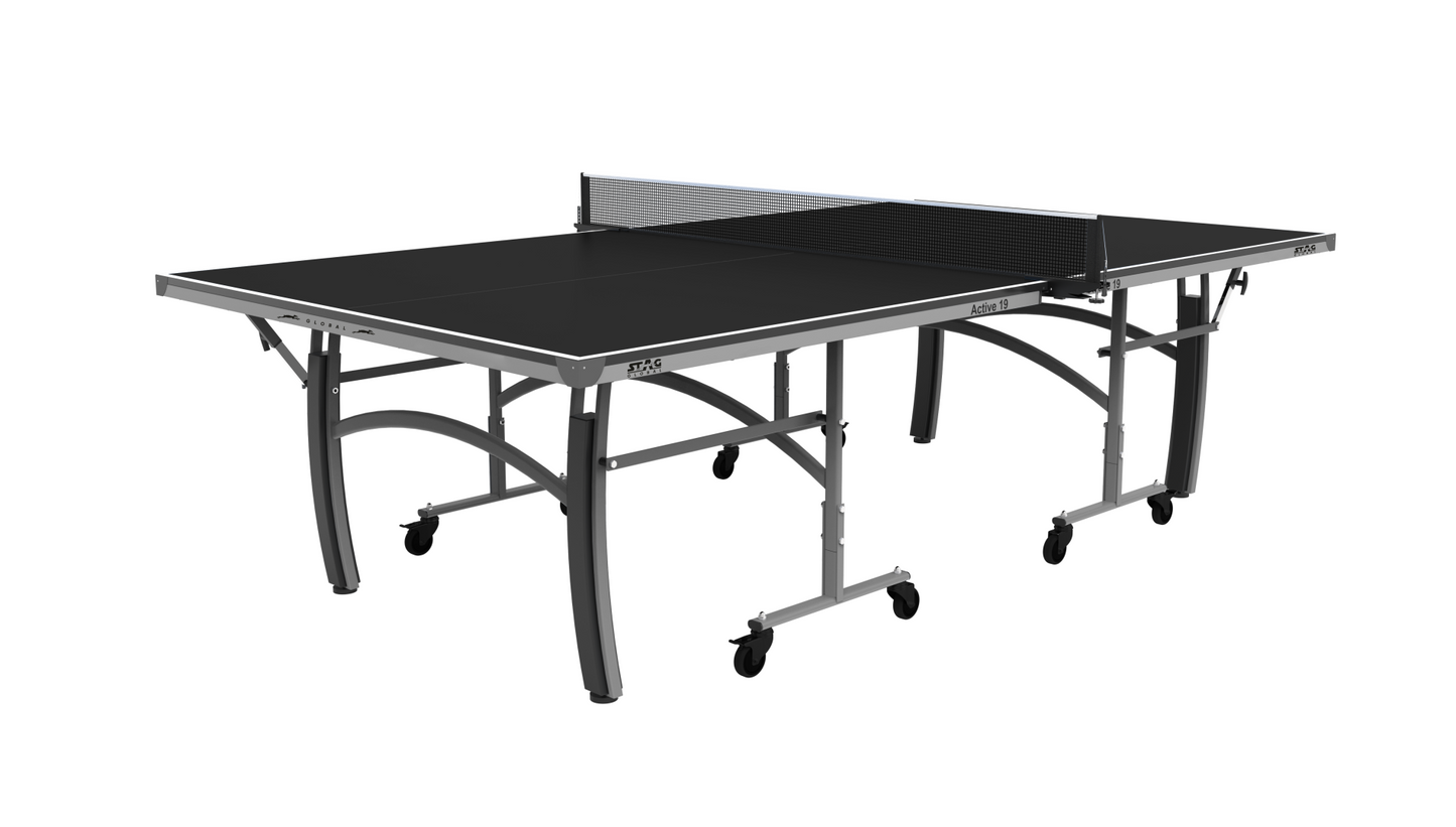 STAG GLOBAL Active Series Table Tennis Table With 2 Racket, 6 Balls, Clamp Net, 1 Cover
