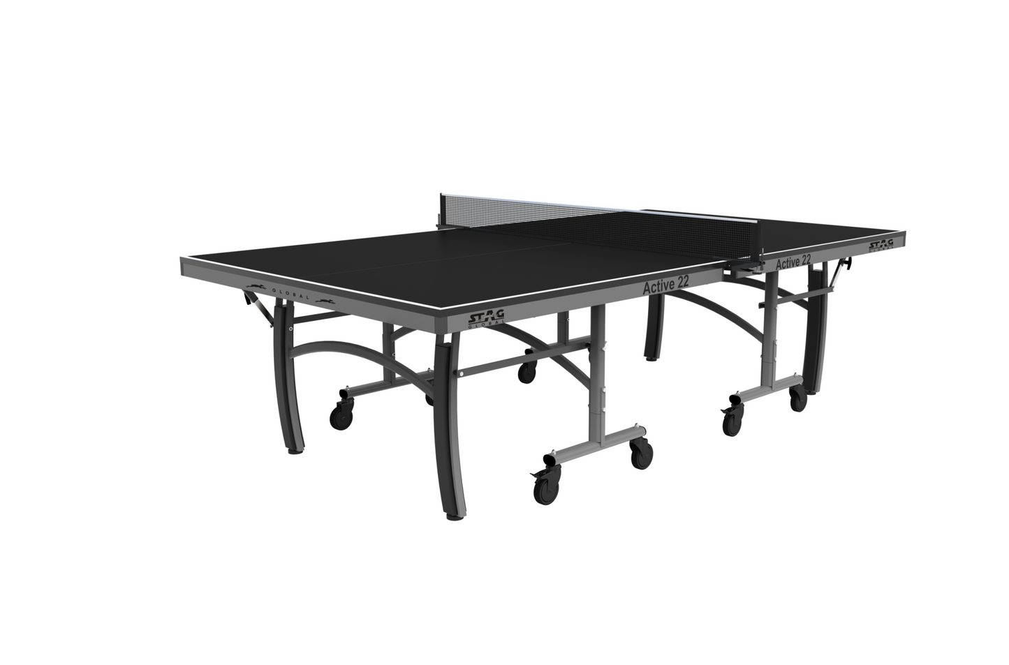 STAG GLOBAL Active Series Table Tennis Table With 2 Racket, 6 Balls, Clamp Net, 1 Cover