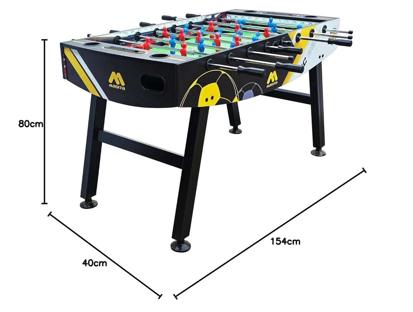 Masita Competition Series  Foosball Table | Indoor Sports Game Table | 2-4 Player Soccer Table Game | 3 Black & white balls 1 Screw Driver