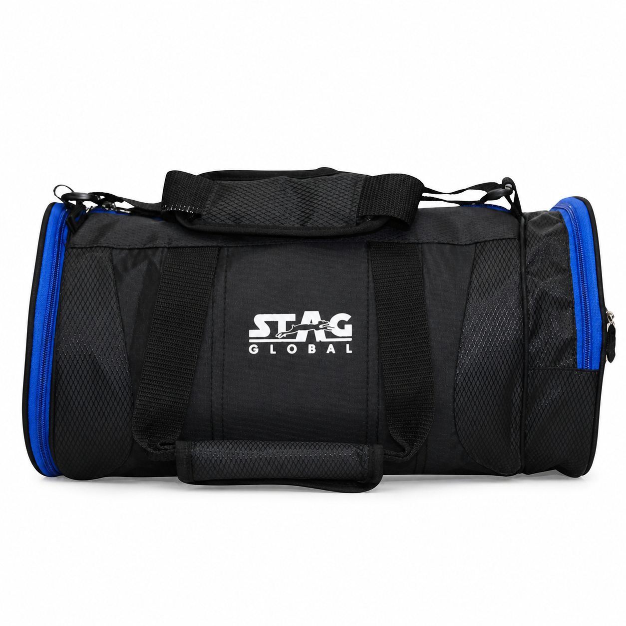 STAG GLOBAL Duffle Bag,  Durable Travel Companion, Comfortable shoulder strap, Black & Blue