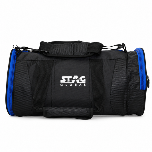 STAG GLOBAL Duffle Bag,  Durable Travel Companion, Comfortable shoulder strap, Black & Blue
