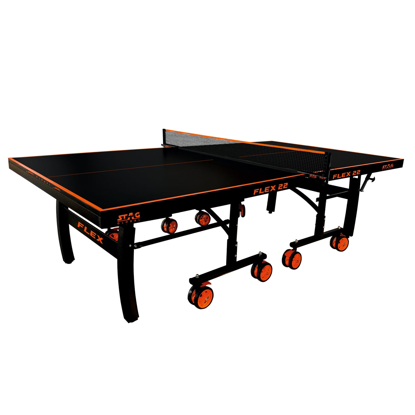 STAG GLOBAL Flex Series  Table Tennis  TT Table | Thickness 16,19,22,25 mm with 2 TT Rackets, 6 Balls, 1 Table Cover & Clamp Net