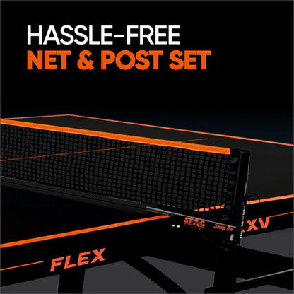 STAG GLOBAL Flex Table Tennis Table Black Top Thickness 22mm with 2 TT Rackets, 6 Balls, 1 Table Cover & Clamp Net