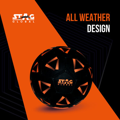 Stag Global Flex Street Football - Size: 5  (Pack of 1, Black/orange)