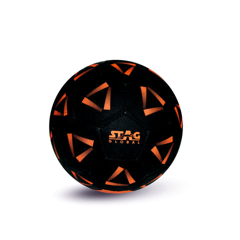 STAG GLOBAL Flex Street Football | Size 5 | Black & Orange | Durable Outdoor Ball