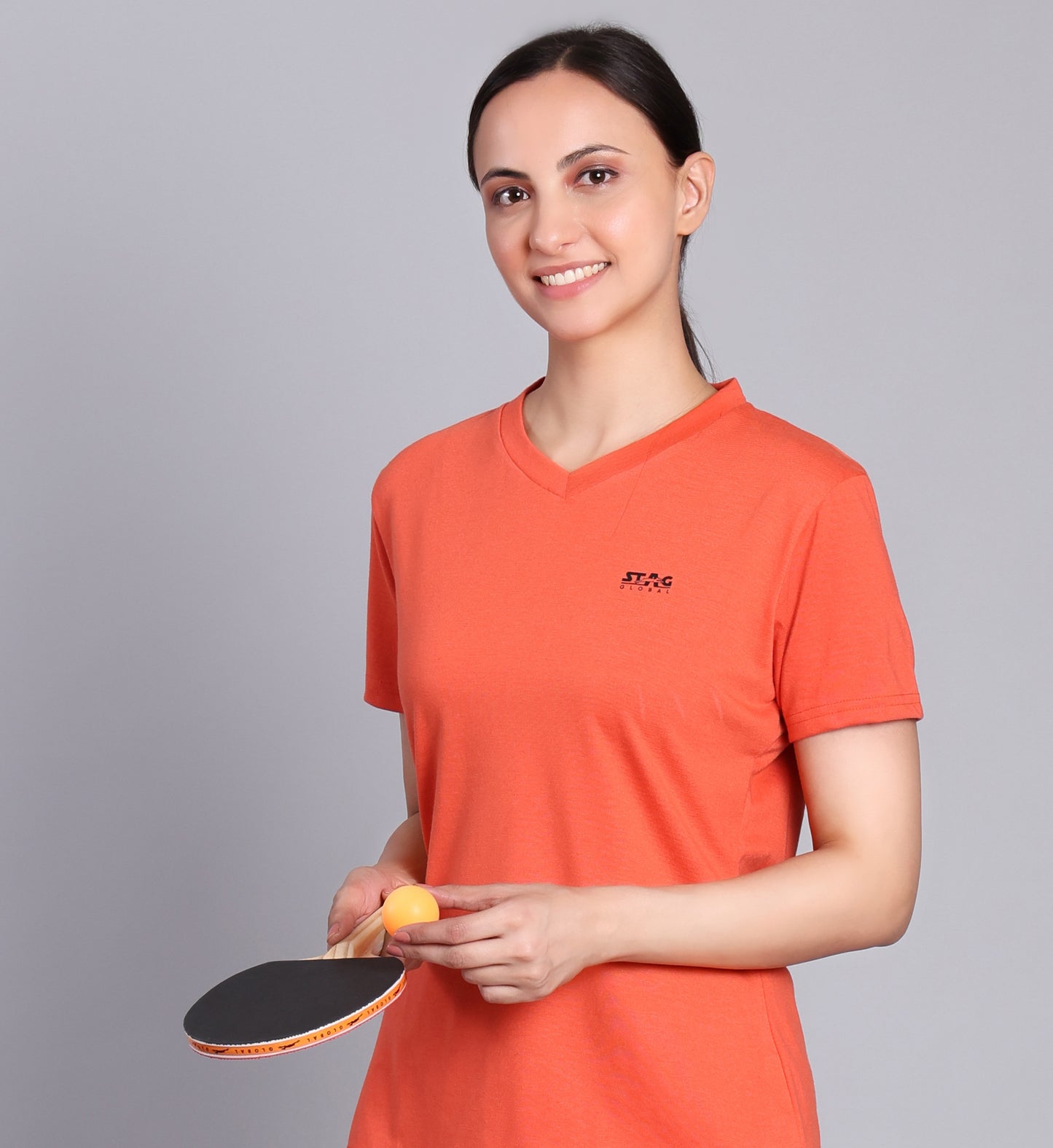 STAG GLOBAL Bliss Women's 100% Cotton V-Neck T-Shirt | Lightweight |  All-Day Comfort