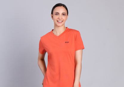 STAG GLOBAL Bliss Women's 100% Cotton V-Neck T-Shirt | Lightweight |  All-Day Comfort