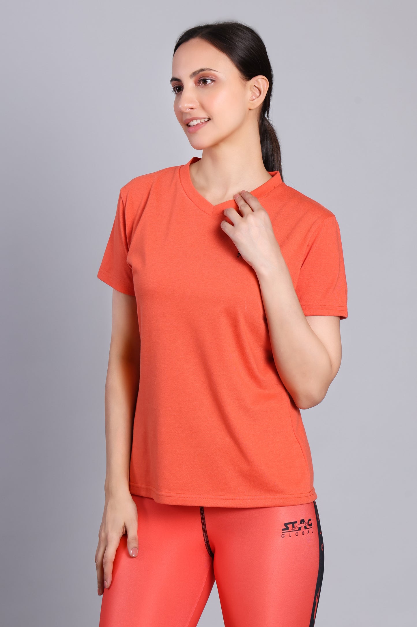 STAG GLOBAL Bliss Women's 100% Cotton V-Neck T-Shirt | Lightweight |  All-Day Comfort