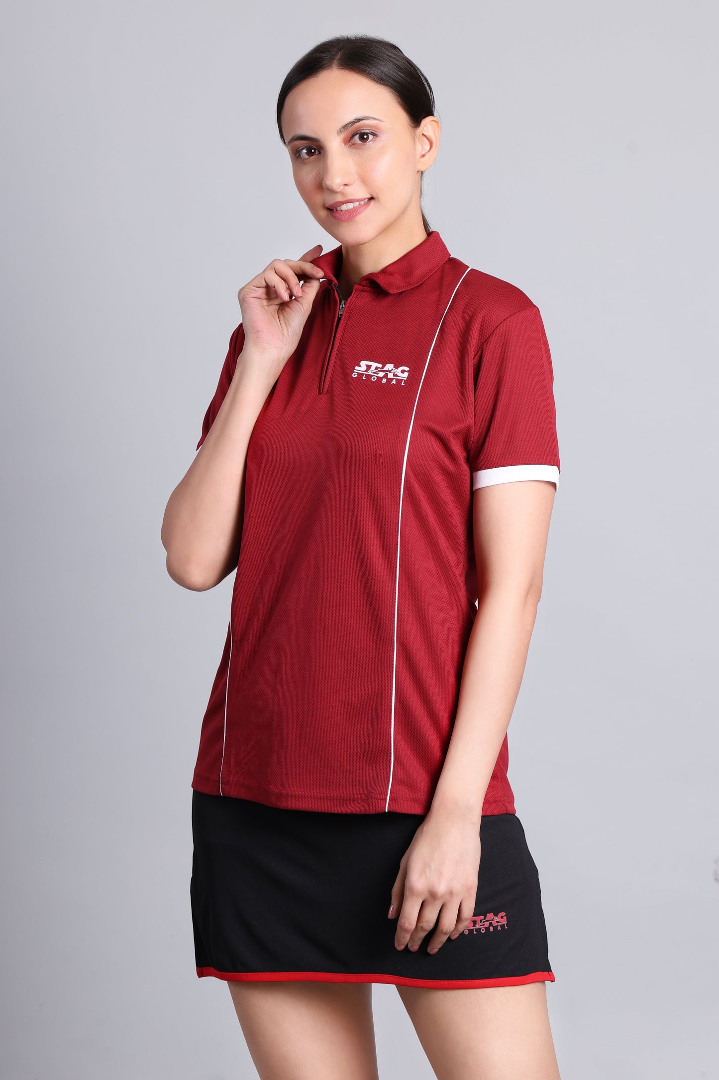 STAG GLOBAL Crossover Women's Polo T-Shirt |  100% Polyester | Lightweight | All-Day Comfort