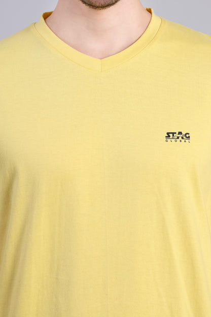 STAG GLOBAL Nova  Premium 100% Cotton V-Neck T-Shirt | Perfect for All Occasions