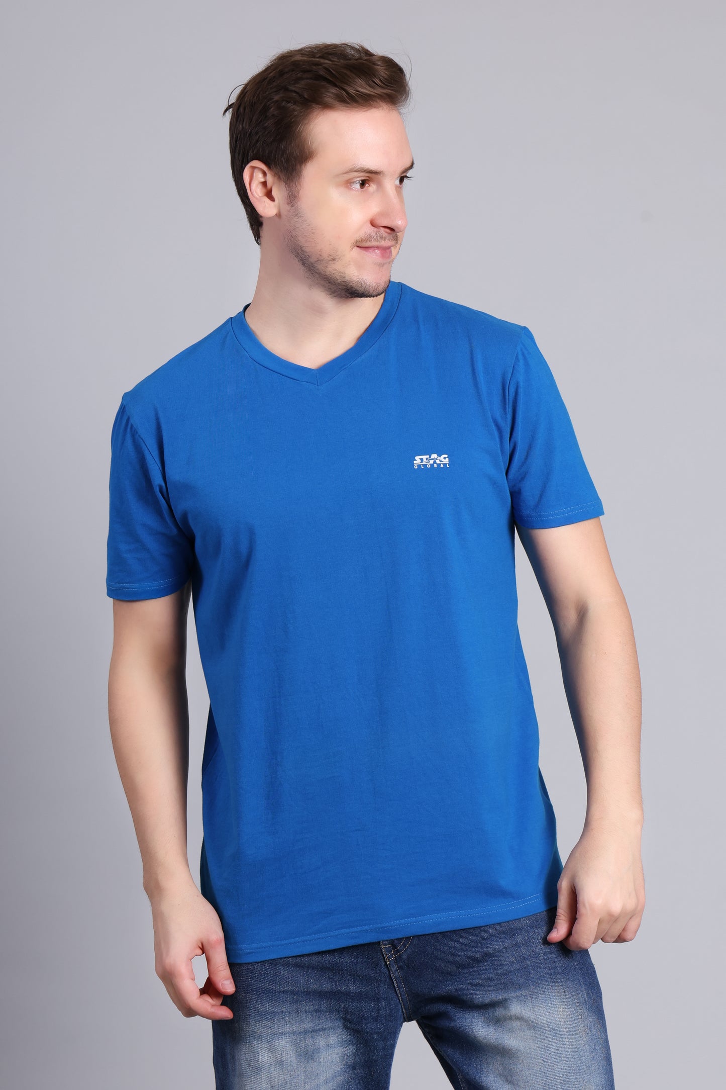 STAG GLOBAL Nova  Premium 100% Cotton V-Neck T-Shirt | Perfect for All Occasions