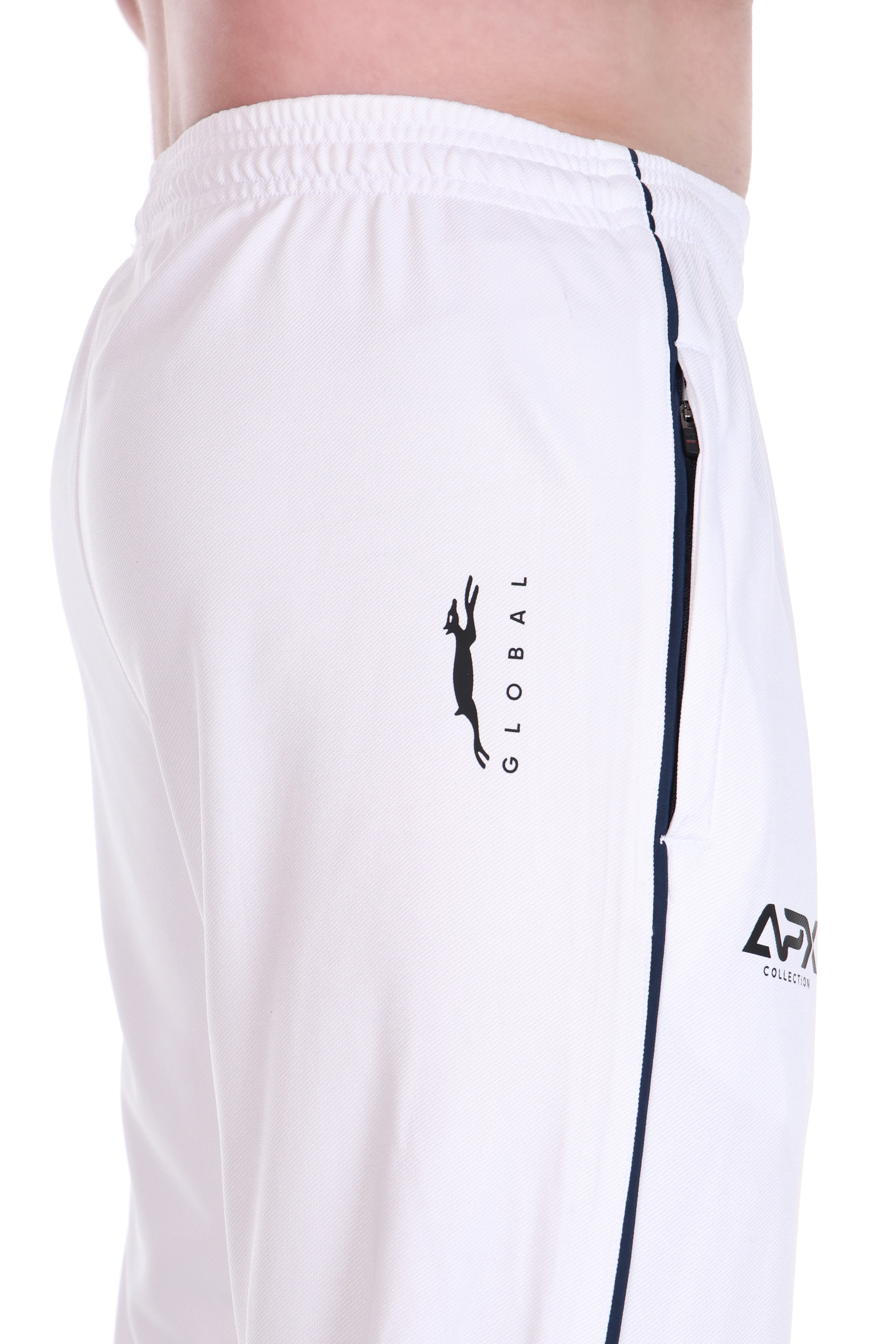 Stag Global APX Pure White Half Sleeve Sports Set for Men & Women | Collared T-Shirt with Track Pant | Moisture Wicking | 4-Way Stretch