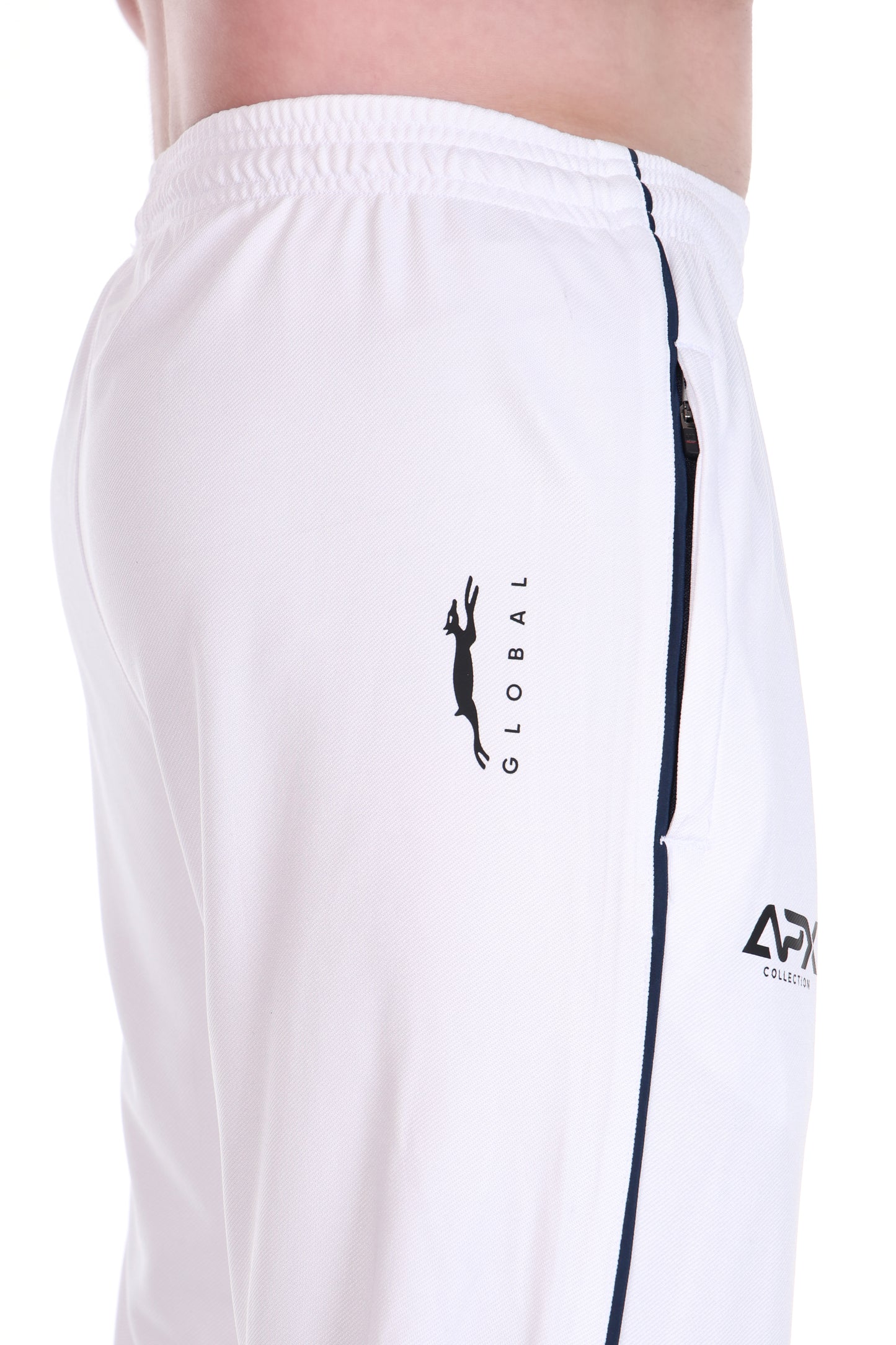 Stag Global APX Pure White Sports Track Pant for Men | Interlock Fabric | 140 GSM | Stretchable Athletic Lower