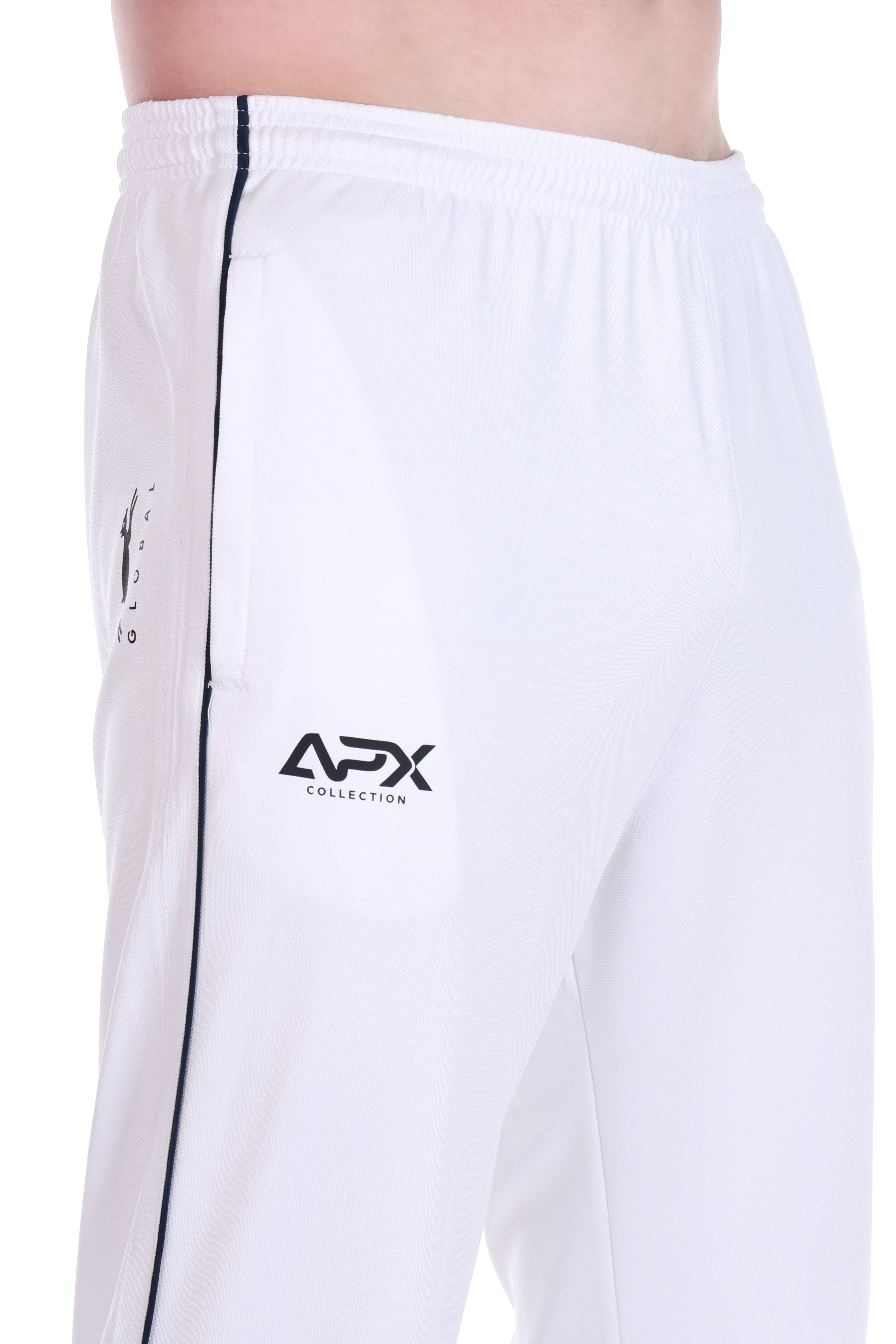 Stag Global APX Pure White Half Sleeve Sports Set for Men & Women | Collared T-Shirt with Track Pant | Moisture Wicking | 4-Way Stretch