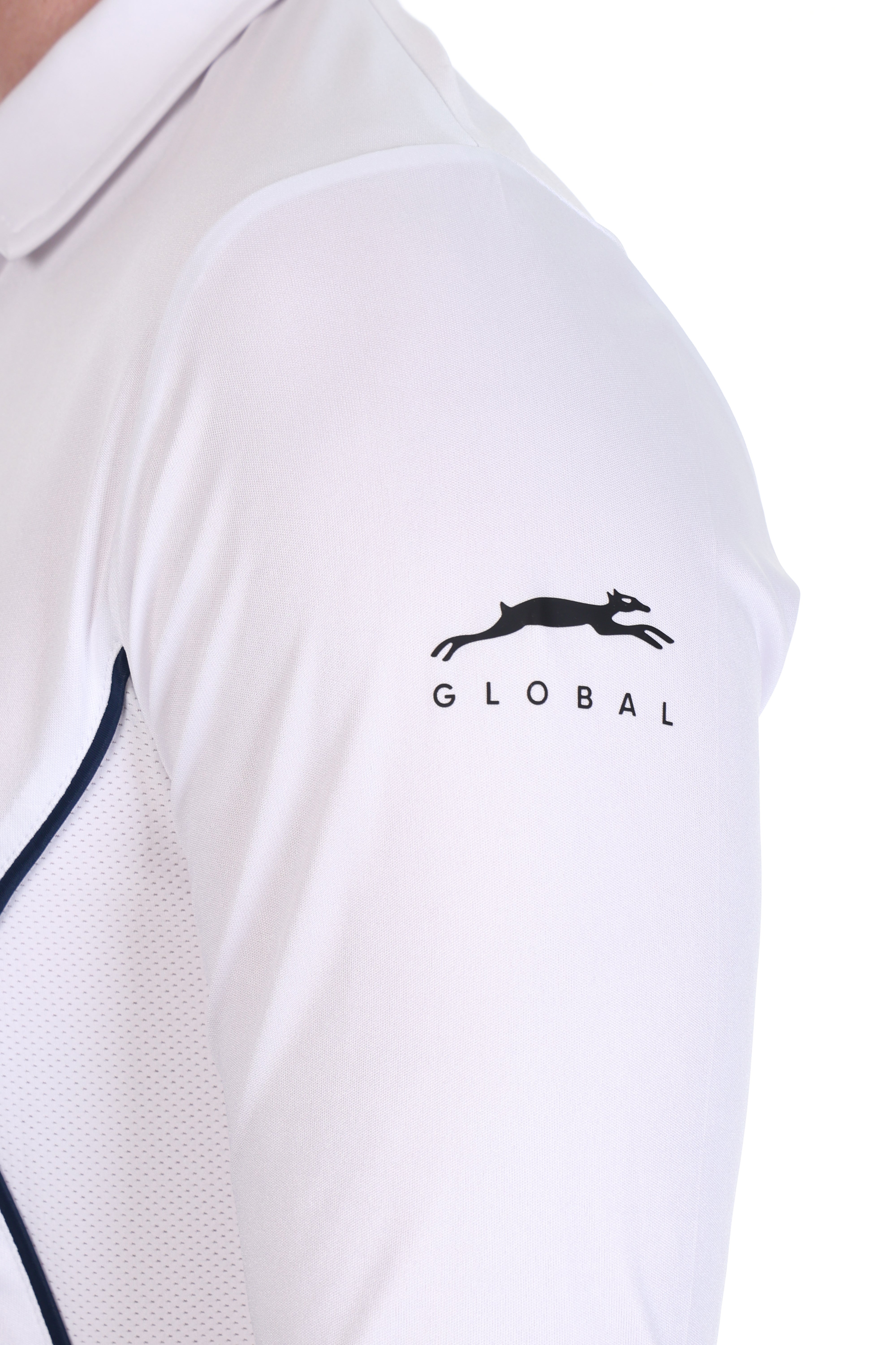 Stag Global APX Pure White Full Sleeve Sports T-Shirt for Men | Collar Neck | 4-Way Stretch | Moisture Wicking | 140 GSM