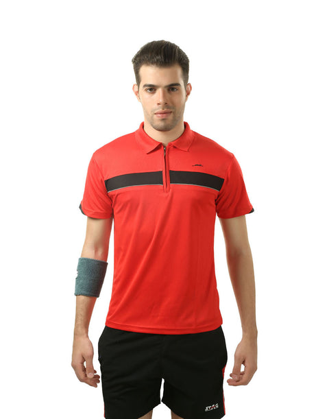 STAG GLOBAL Stripe  Men's Athletic Fit Polo T-Shirt | Solid Sportswear for Active & Casual Use