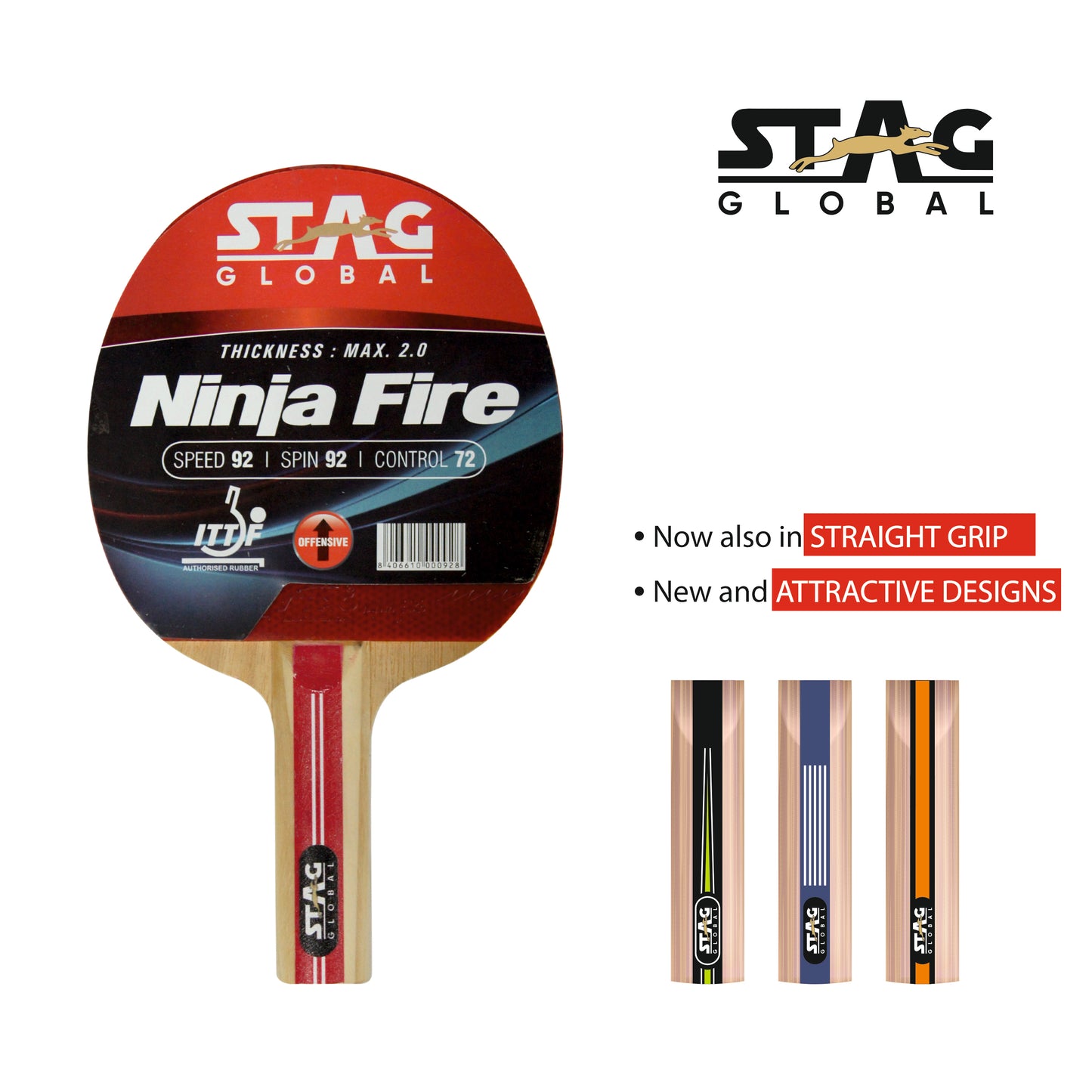 Stag Ninja Fire Table Tennis Racket