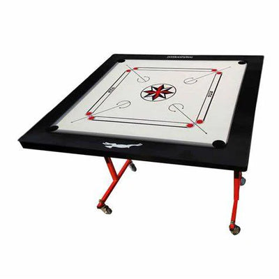 STAG GLOBAL International Carrom Board 4" With Wheels | 29x29 Inch Premium Play Area | 12mm Prelaminated Particle Board