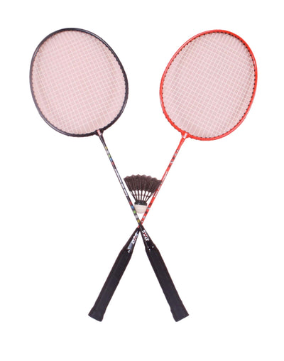 STAG GLOBAL Disney Avenger Badminton Racket Combo 2 Badminton Racket 3 Shuttle Cock -Black/Red  Model (RC001)