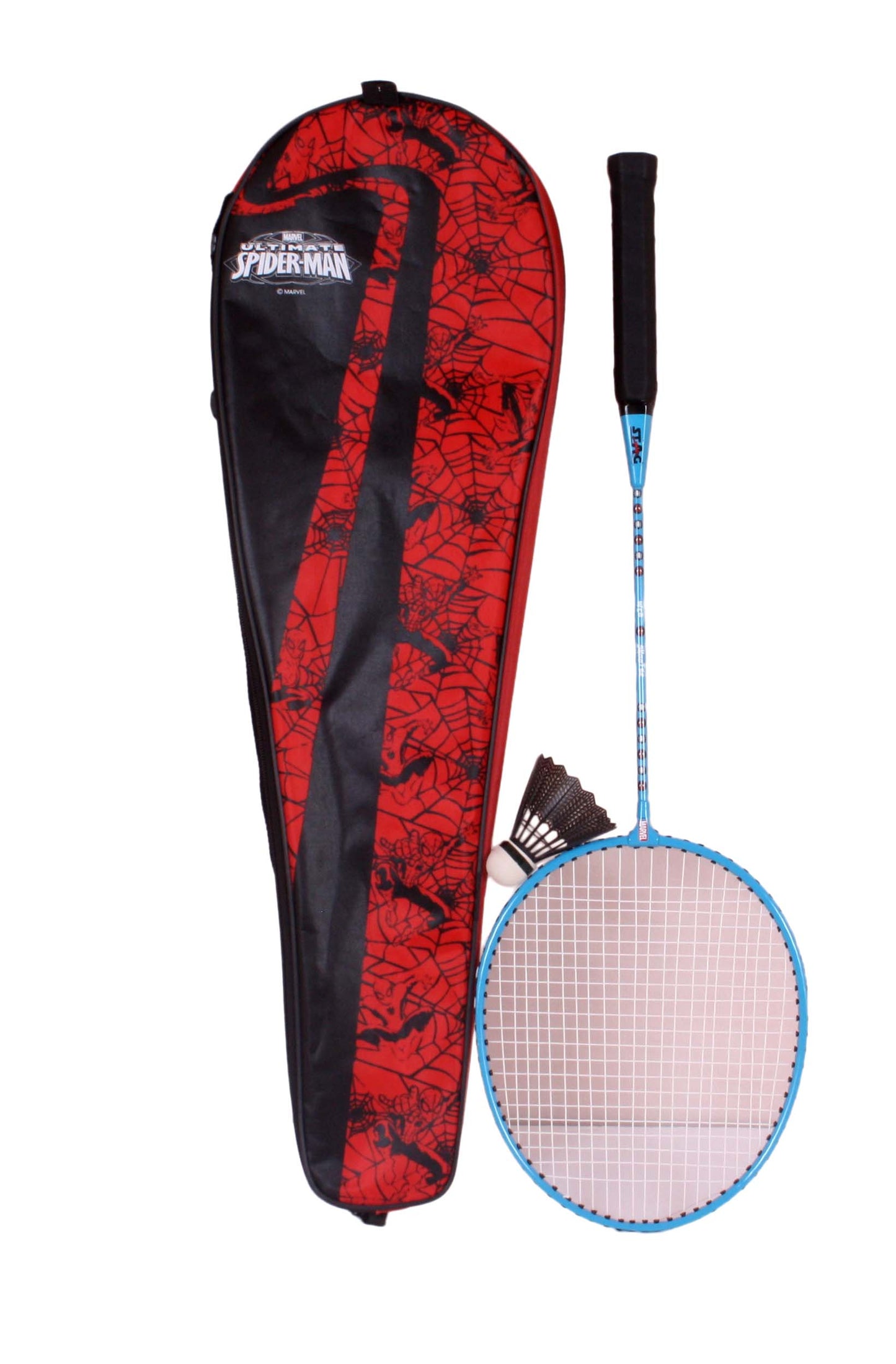 Stag Disney Spiderman Badminton Racket Combo 2 Badminton Racket 3 Shuttle Cock | Red/Blue | Model (RC005)