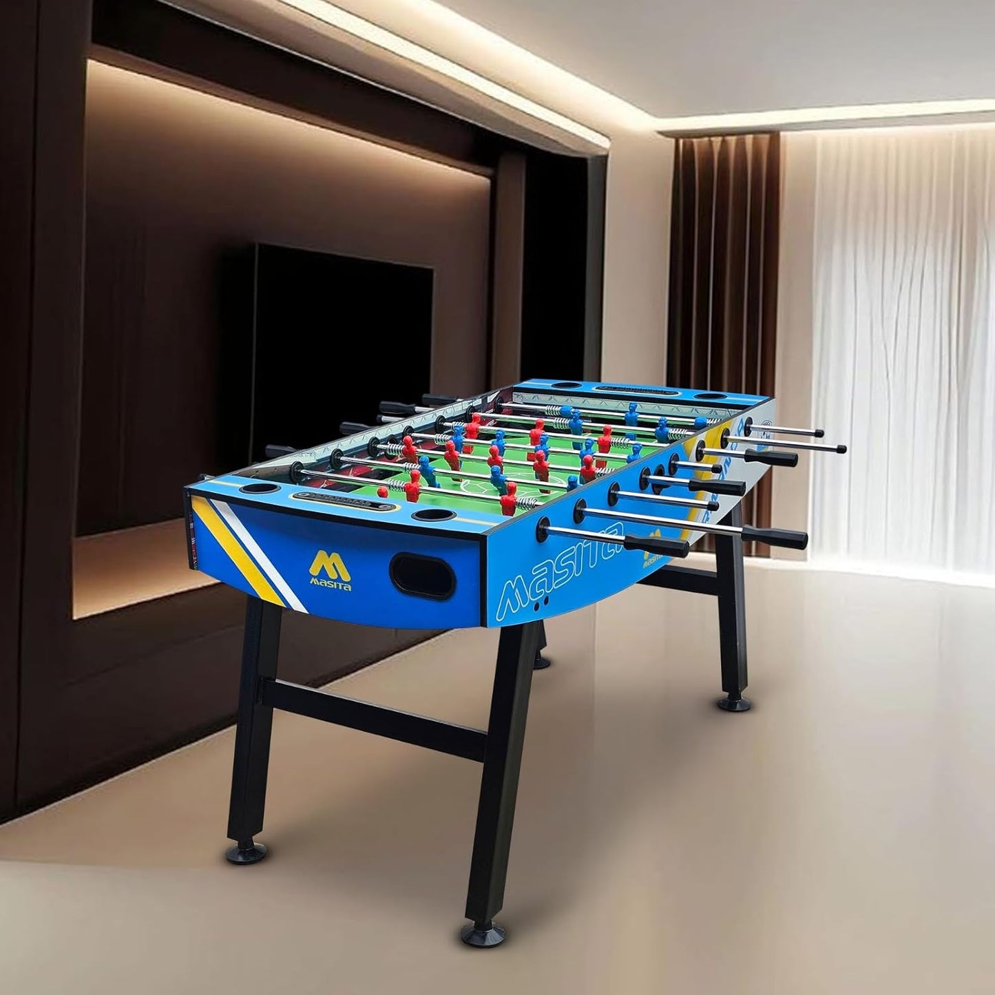 Masita Competition Series  Foosball Table | Indoor Sports Game Table | 2-4 Player Soccer Table Game | 3 Black & white balls 1 Screw Driver