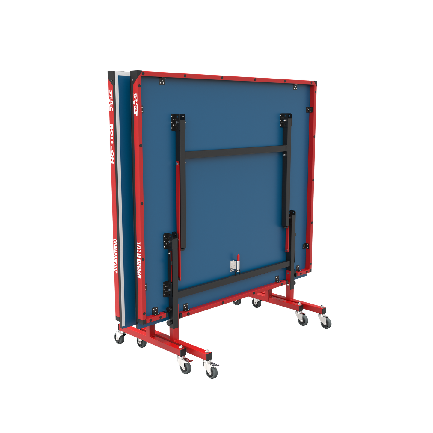 STAG GLOBAL Championship Roll-On Table Tennis  TT Table – 22mm Top Thickness with 2 TT Rackets, 6 Balls, 1 Table Cover & Clamp Net