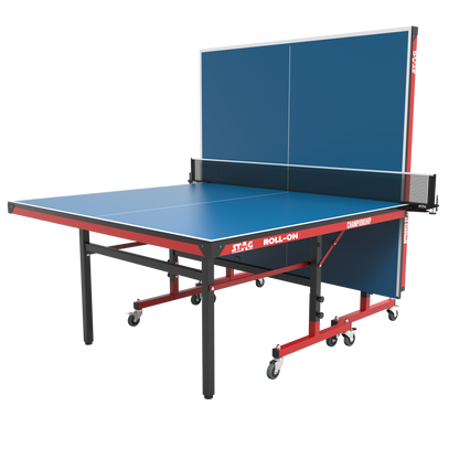 STAG GLOBAL Championship Roll-On Table Tennis  TT Table – 22mm Top Thickness with 2 TT Rackets, 6 Balls, 1 Table Cover & Clamp Net
