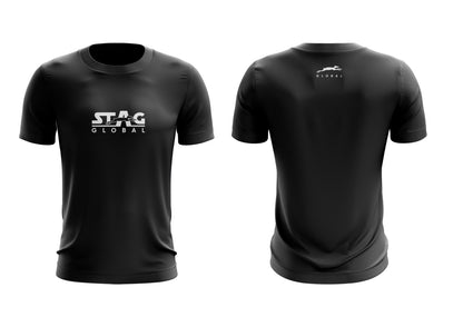 Stag Round Neck T-Shirts (Model: Round Neck/ Black)