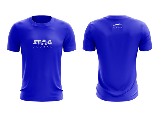 Stag Global Round Neck T-Shirts (Model: Round Neck/ Blue)