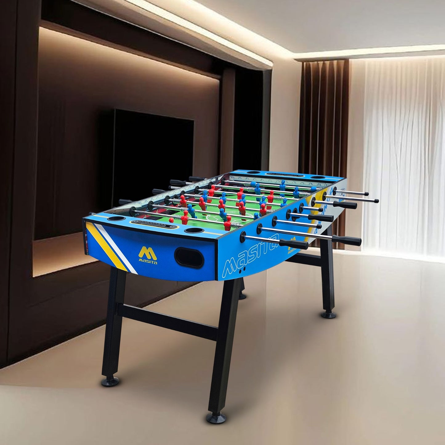 Masita  Competition Series  Foosball Table | Indoor Sports Game Table | 2-4 Player Soccer Table Game | 3 Black & white balls 1 Screw Driver