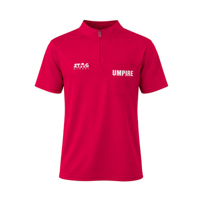 STAG GLOBAL Umpire T-Shirt | Zip Mock Neck | 100% Polyester | Breathable Polyester