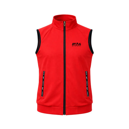STAG GLOBAL Apex Men’s Sleeveless Track Jacket | Athletic Fit | Professional Sports & Training Vest | Smooth Zip Closure
