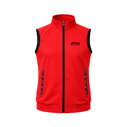 STAG GLOBAL Apex Men’s Sleeveless Track Jacket | Athletic Fit | Professional Sports & Training Vest | Smooth Zip Closure