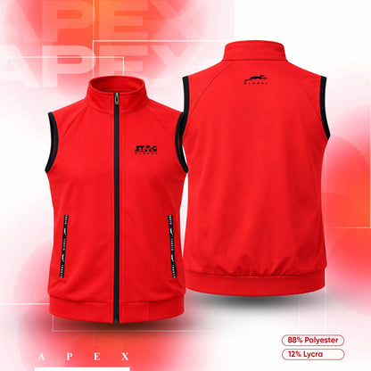 STAG GLOBAL Apex Men’s Sleeveless Track Jacket | Athletic Fit | Professional Sports & Training Vest | Smooth Zip Closure