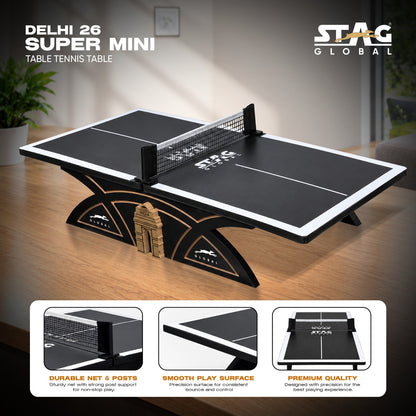 STAG GLOBAL Delhi 26 Supermini Table Tennis Table | 12mm Premium Plywood Surface | Fun Table