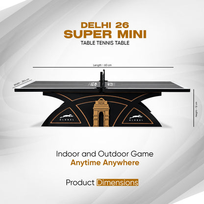 STAG GLOBAL Delhi 26 Supermini Table Tennis Table | 12mm Premium Plywood Surface | Fun Table