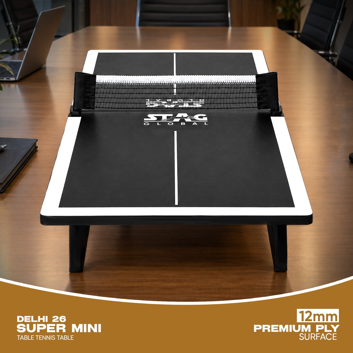STAG GLOBAL Delhi 26 Supermini Table Tennis Table | 12mm Premium Plywood Surface | Fun Table