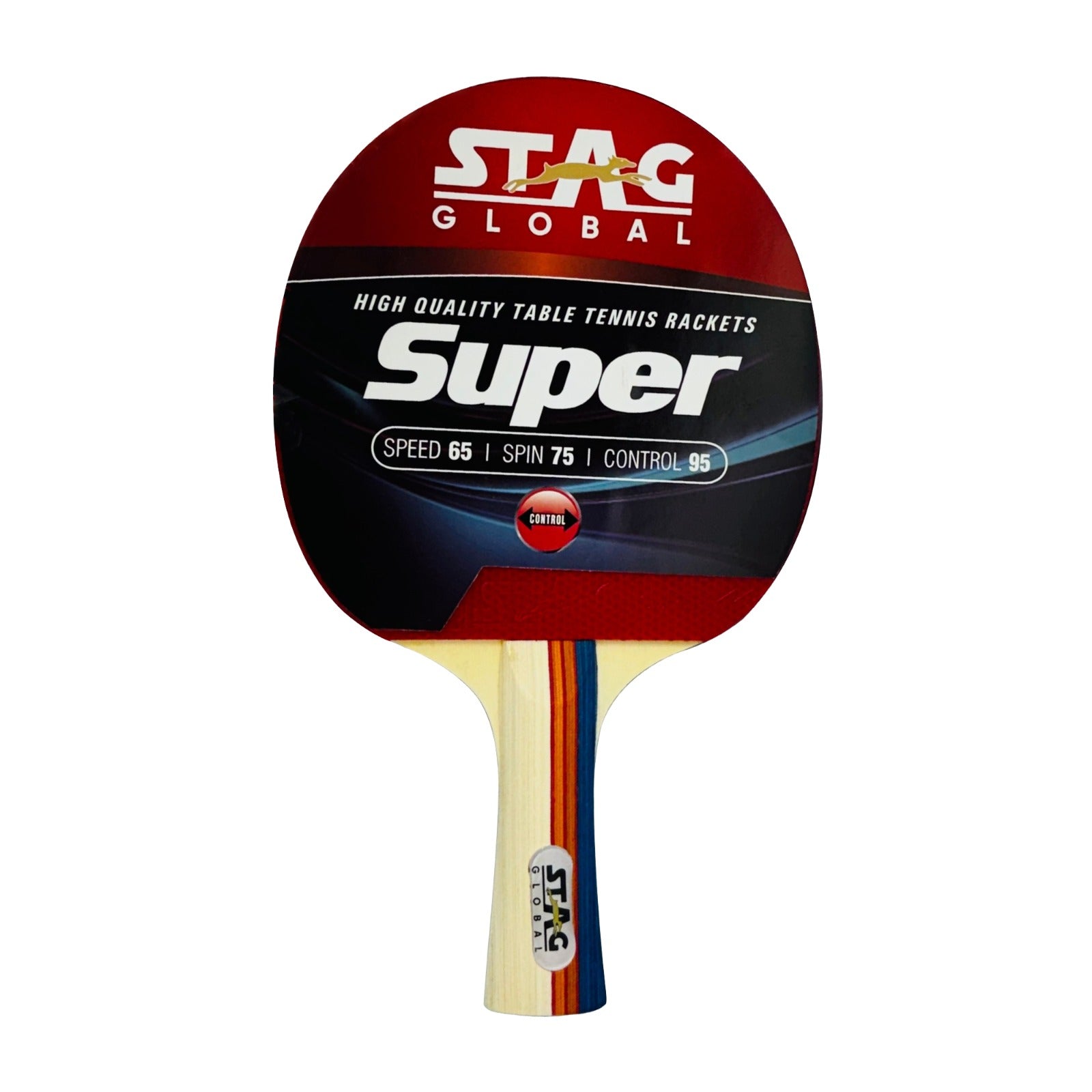 STAG GLOBAL Super Table Tennis Racket | Speed 65 | Spin 75 | Control 9 ...