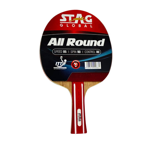 STAG GLOBAL All Round Table Tennis Racket – ITTF Approved Rubber | 174g Lightweight Paddle for Control & Spin