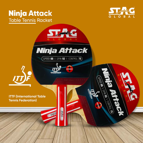 STAG GLOBAL Ninja Attack Table Tennis Racket Professional and Intermediate Level, High Speed and Spin Control – alternate view
