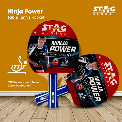 STAG GLOBAL Ninja Power Rubber Table Tennis Racket | Multicolour,200 Grams | ITTF Approved – alternate view