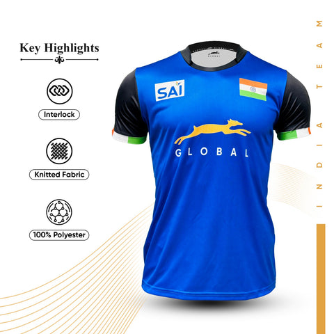 STAG GLOBAL Indian Team Official Jersey | Sublimation Indian Team Jersey | Knitted fabric | 100% Polyester