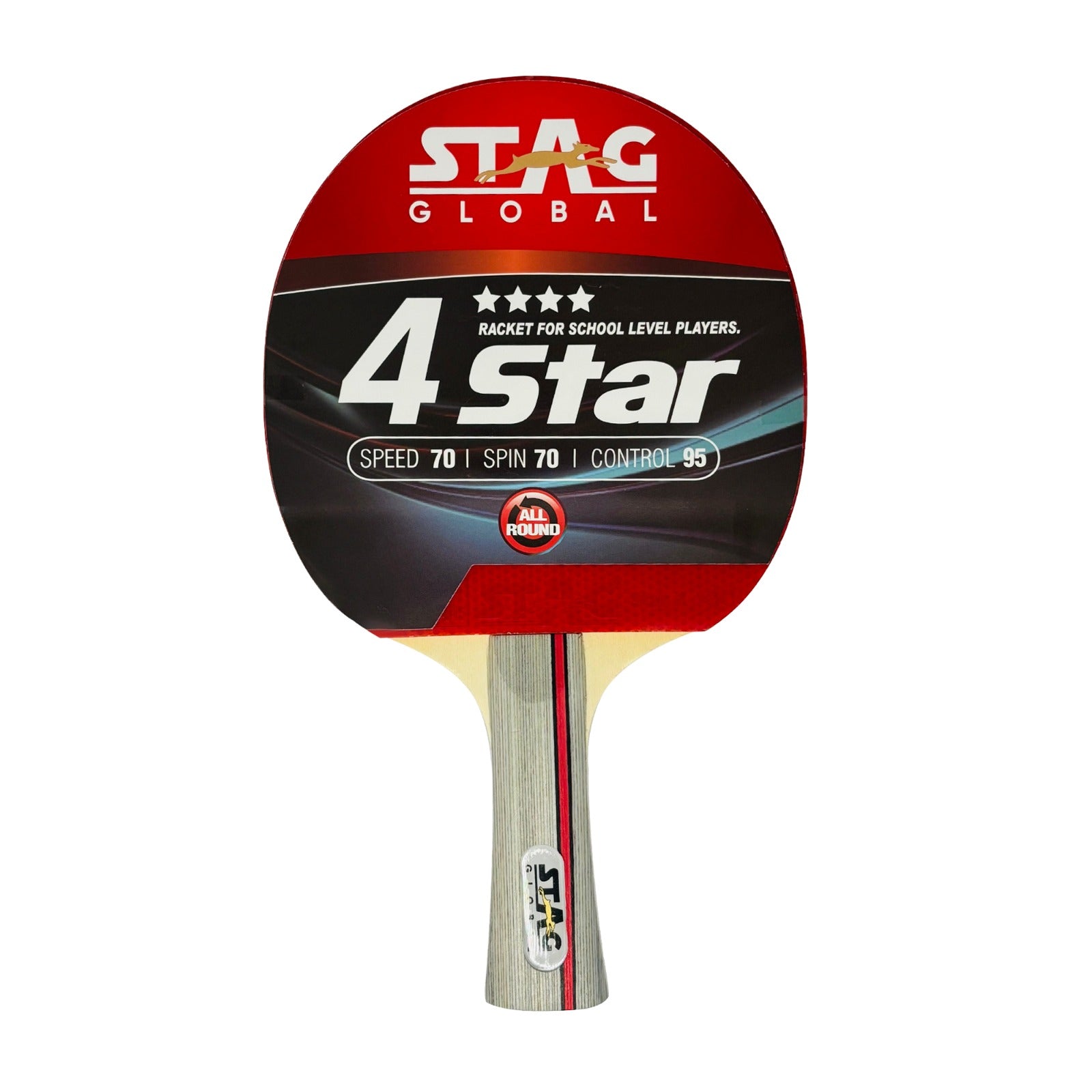 STAG GLOBAL 4 Star Table Tennis Racket | Speed 70 | Spin 70 | Control ...